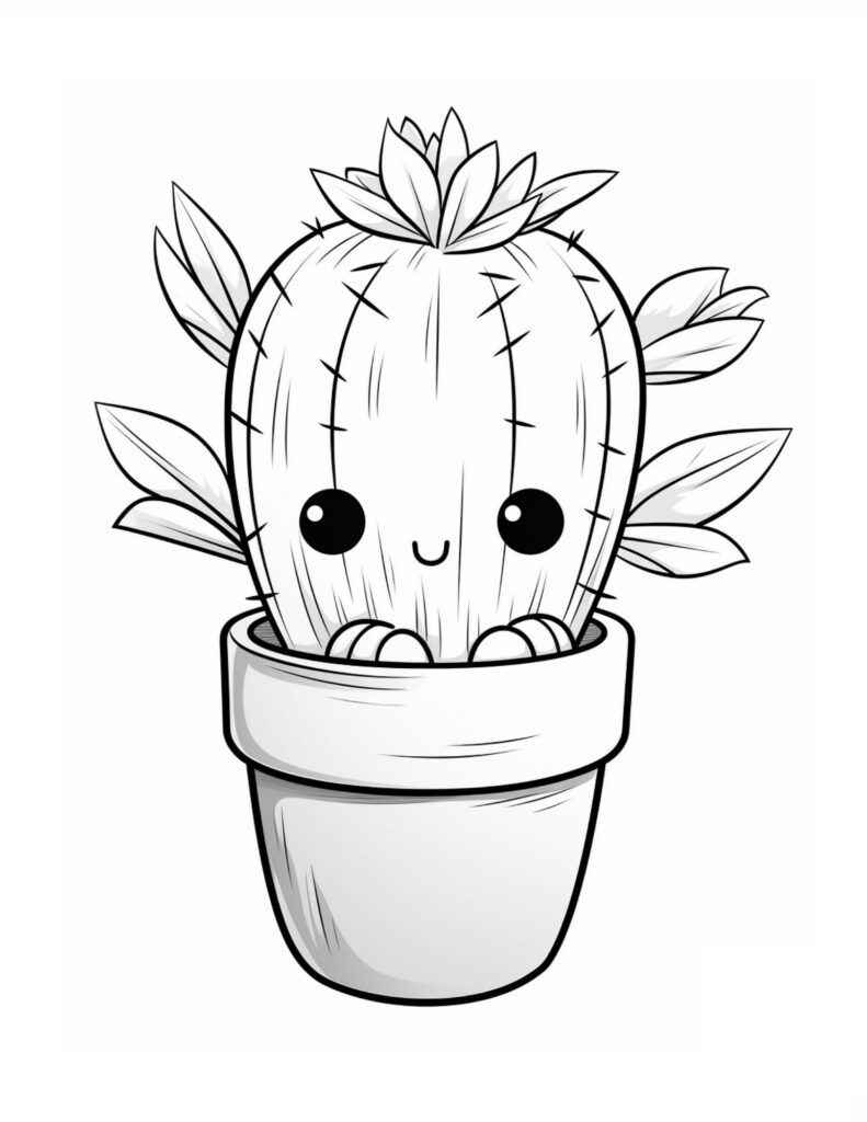 Desenho de Cactos Desenho Colorir Imprimir 02