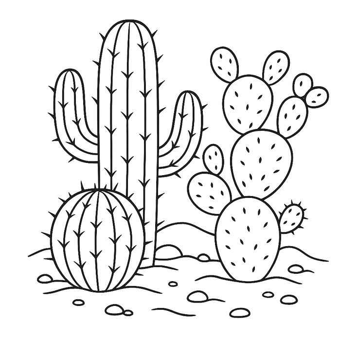 Desenho de Cactos Desenho Colorir Imprimir 08