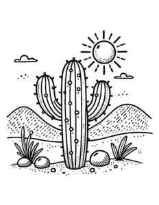 Desenho de Cactos Desenho Colorir Imprimir 10