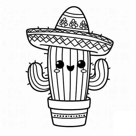 Desenho de Cactos Desenho Colorir Imprimir 16