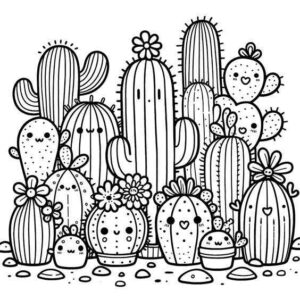 Desenho de Cactos Desenho Colorir Imprimir 19