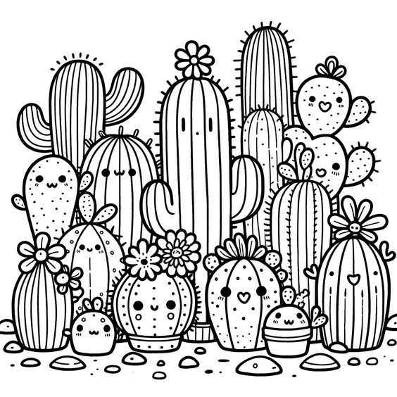 Desenho de Cactos Desenho Colorir Imprimir 19