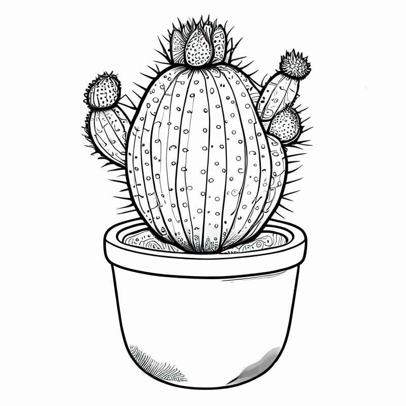 Desenho de Cactos Desenho Colorir Imprimir 34