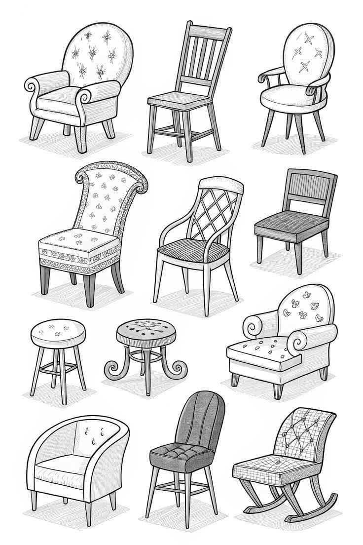 Desenho de Cadeira Desenho Colorir Imprimir 04