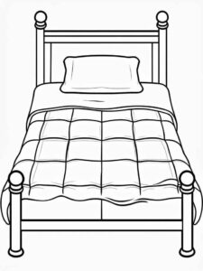 Desenho de Cama Desenho Colorir Imprimir 02