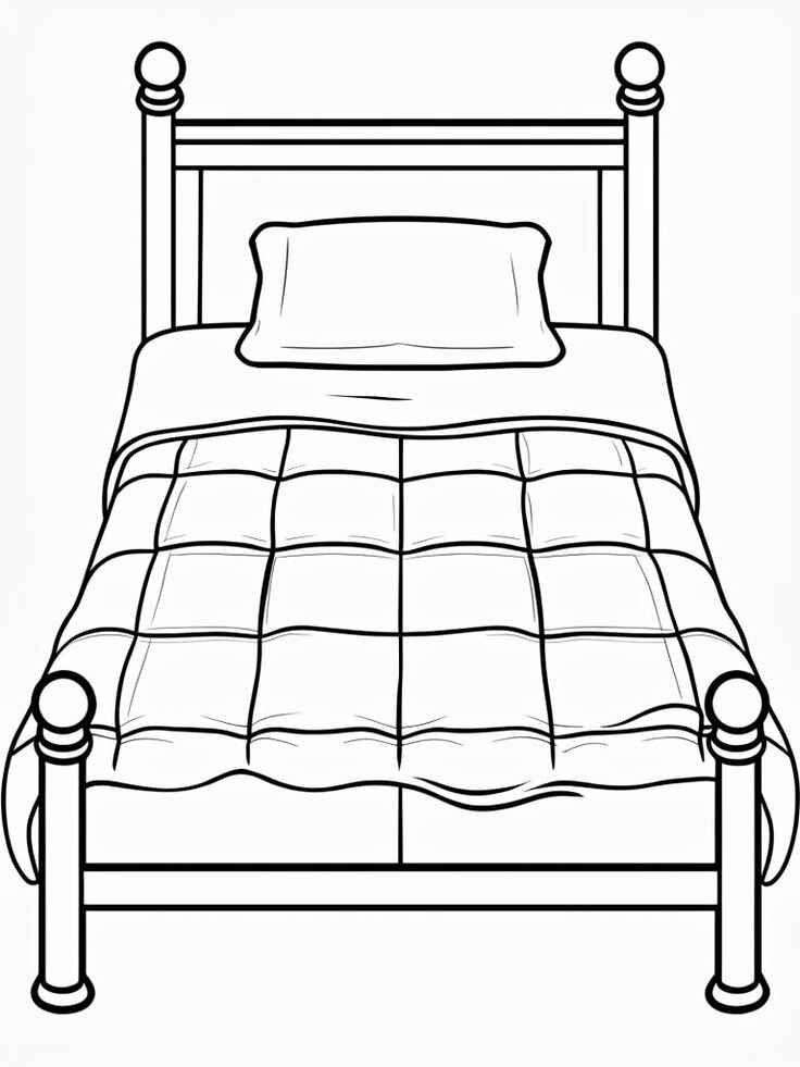 Desenho de Cama Desenho Colorir Imprimir 02