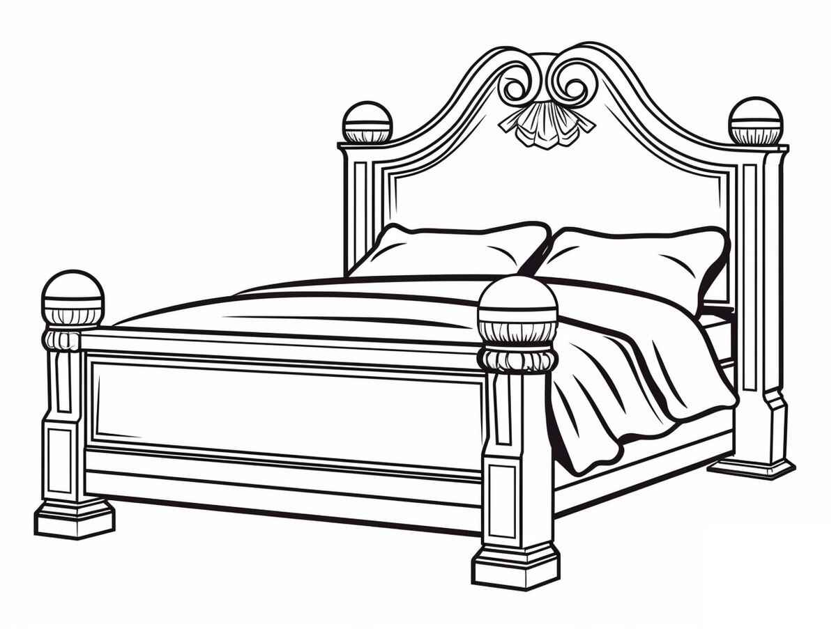Desenho de Cama Desenho Colorir Imprimir 07