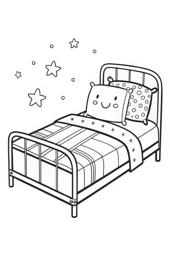 Desenhos de Cama para Imprimir e Colorir