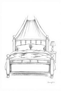 Desenho de Cama Desenho Colorir Imprimir 13