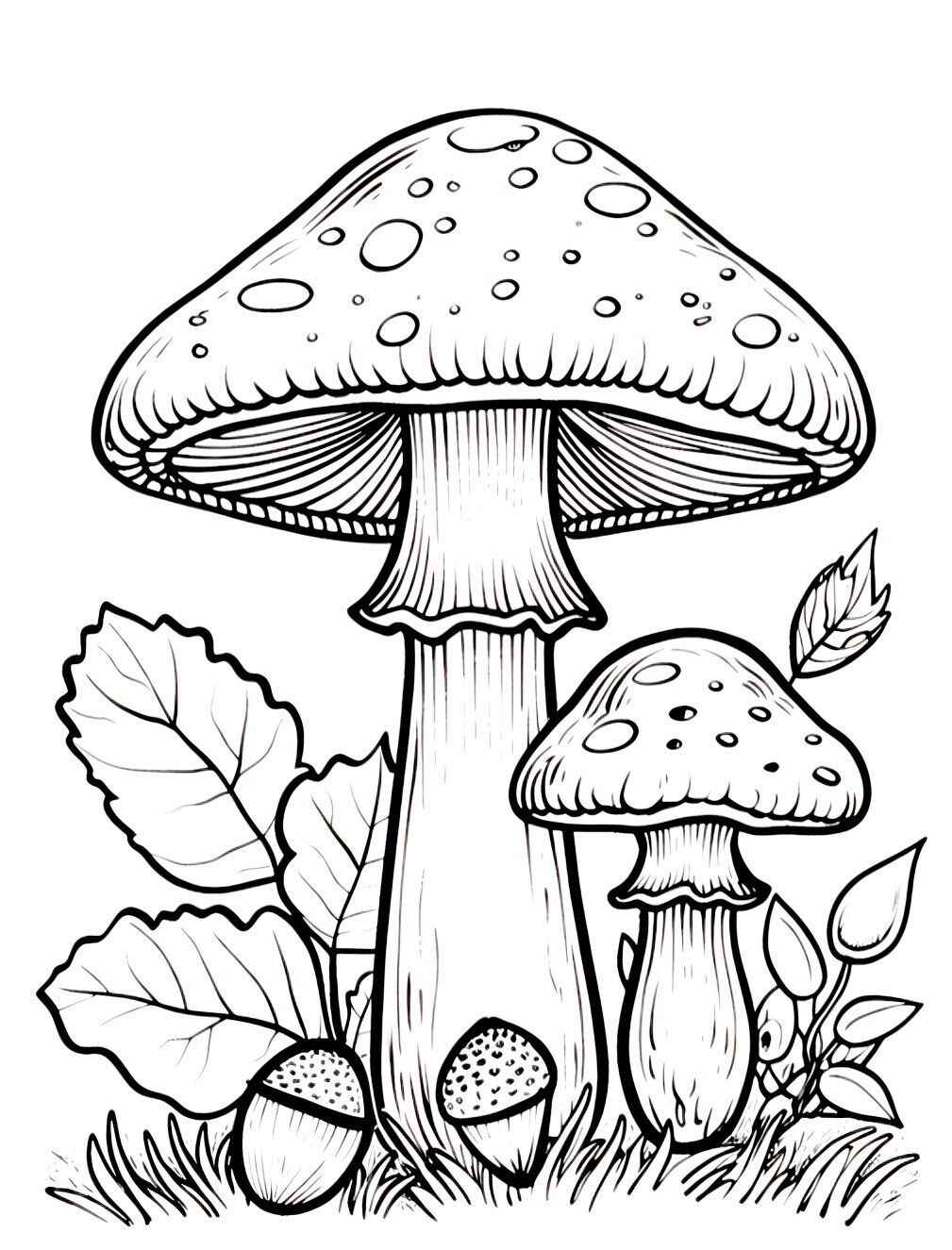 Desenho de Cogumelo Desenho Colorir Imprimir 01