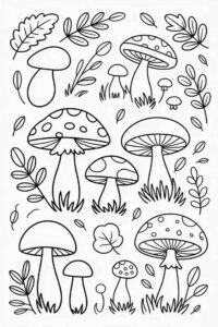 Desenho de Cogumelo Desenho Colorir Imprimir 02