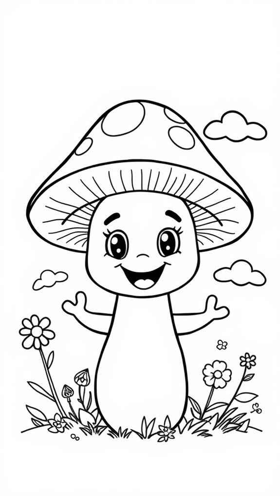 Desenho de Cogumelo Desenho Colorir Imprimir 12