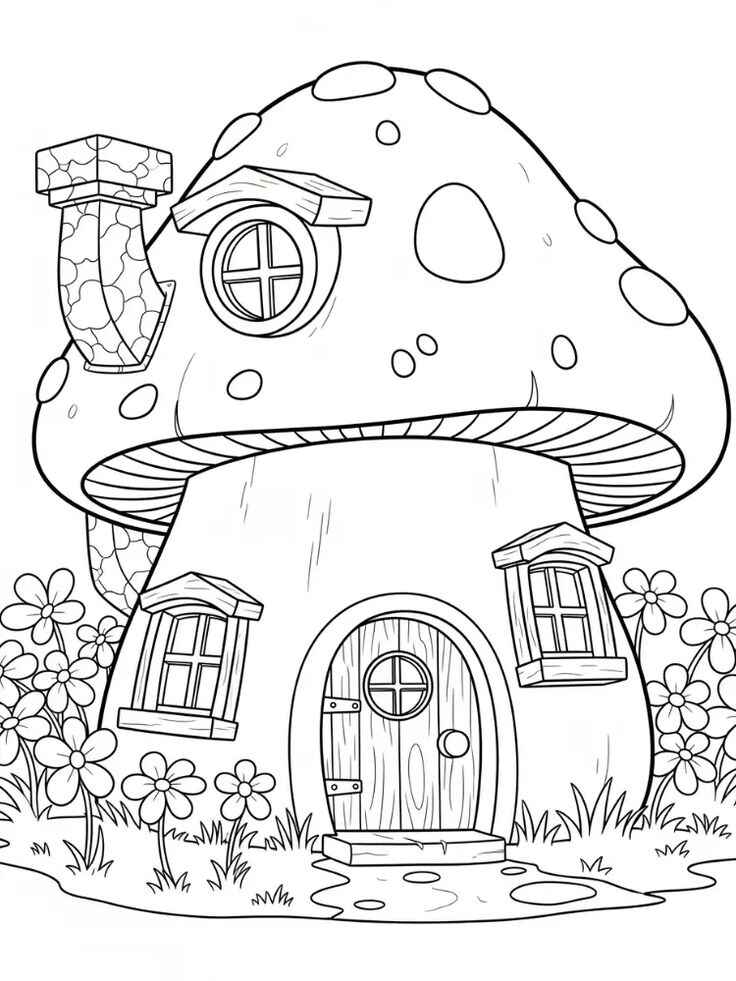 Desenho de Cogumelo Desenho Colorir Imprimir 14