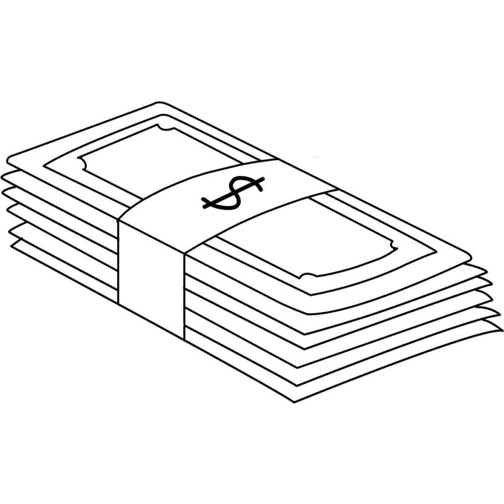 Desenhos de Dinheiro para Imprimir e Colorir