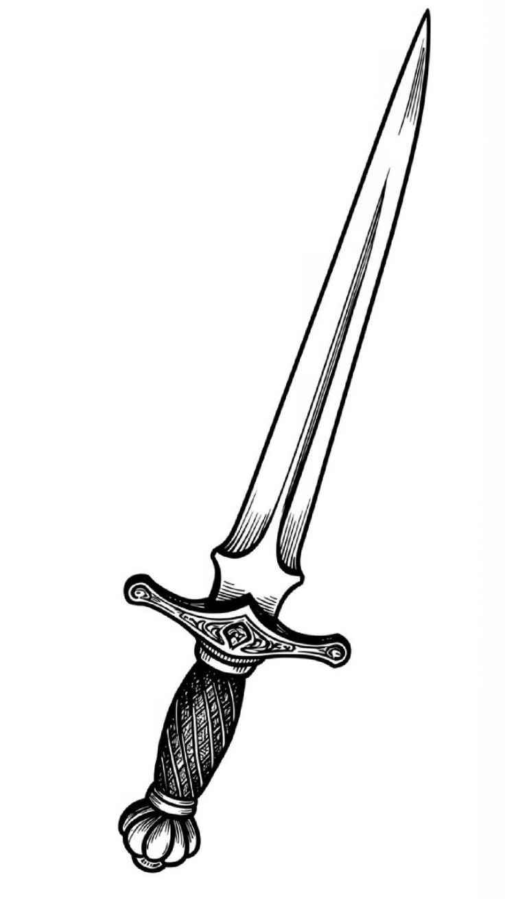 Desenho de Espada Desenho Colorir Imprimir 01