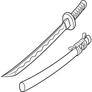 Desenho de Espada Desenho Colorir Imprimir 02
