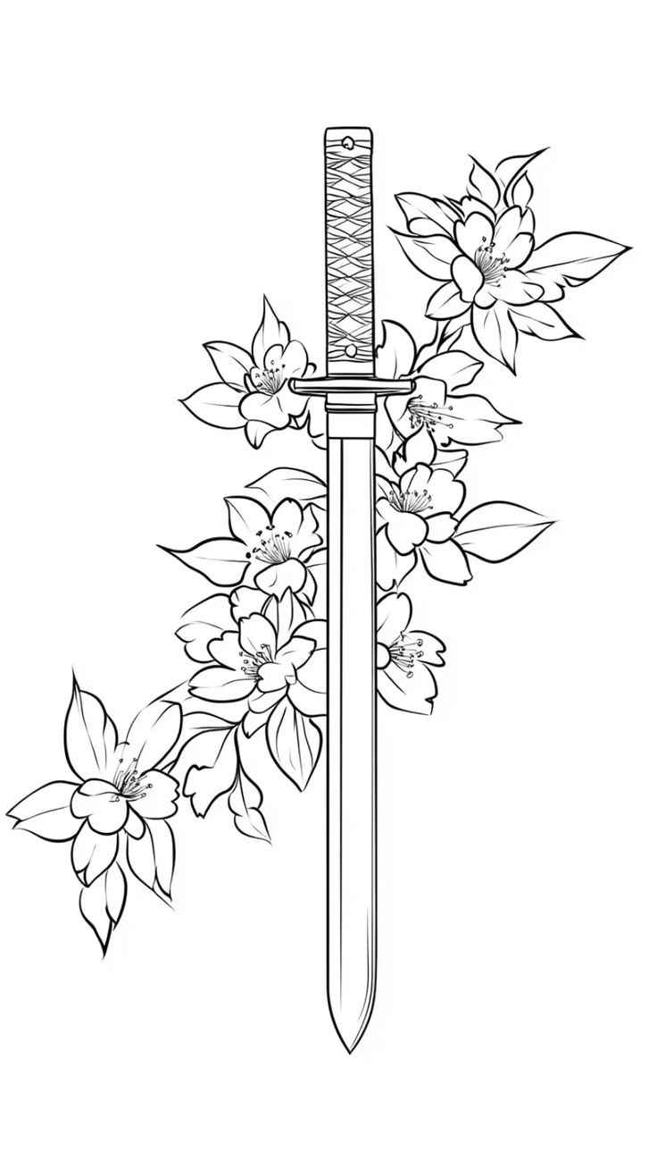 Desenho de Espada Desenho Colorir Imprimir 03