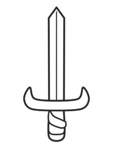 Desenho de Espada Desenho Colorir Imprimir 07