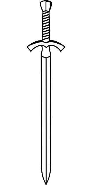 Desenho de Espada Desenho Colorir Imprimir 08