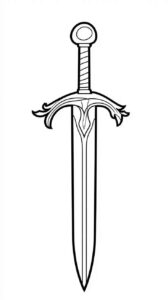 Desenho de Espada Desenho Colorir Imprimir 11