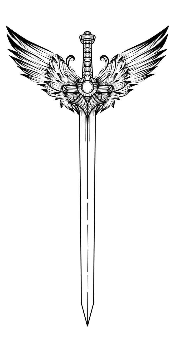 Desenho de Espada Desenho Colorir Imprimir 12