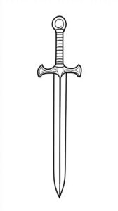 Desenho de Espada Desenho Colorir Imprimir 15
