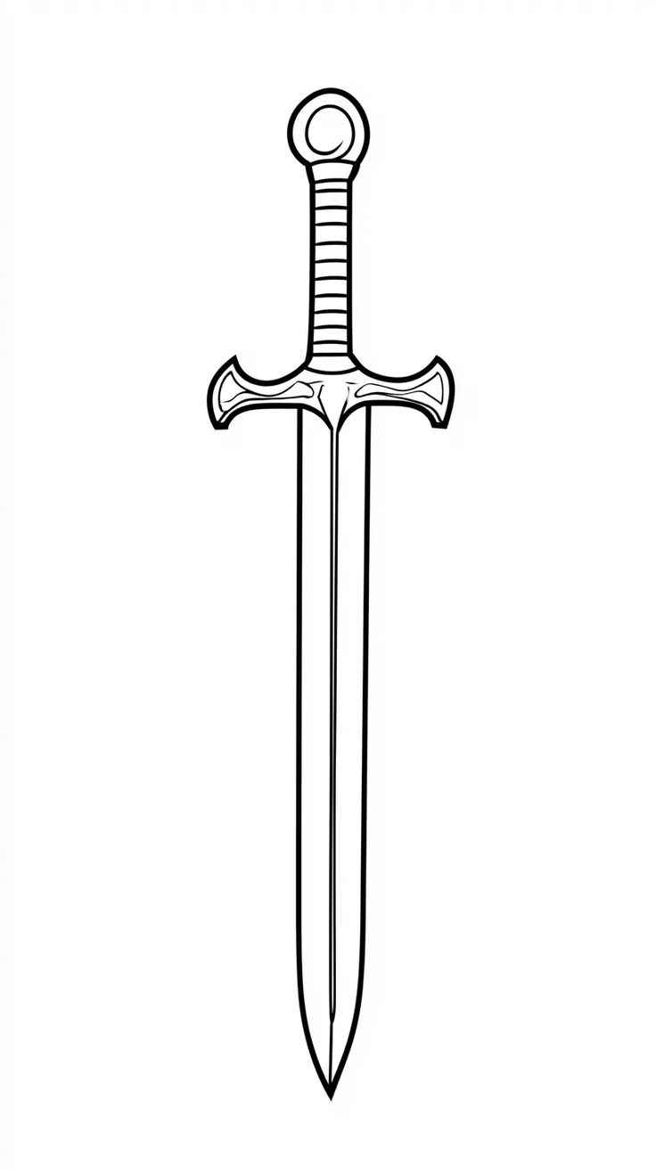 Desenho de Espada Desenho Colorir Imprimir 15