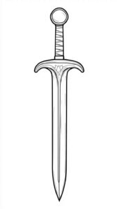 Desenho de Espada Desenho Colorir Imprimir 18