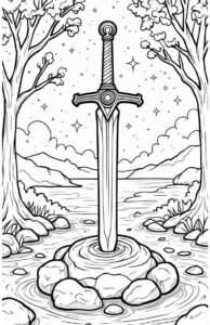 Desenho de Espada Desenho Colorir Imprimir 19