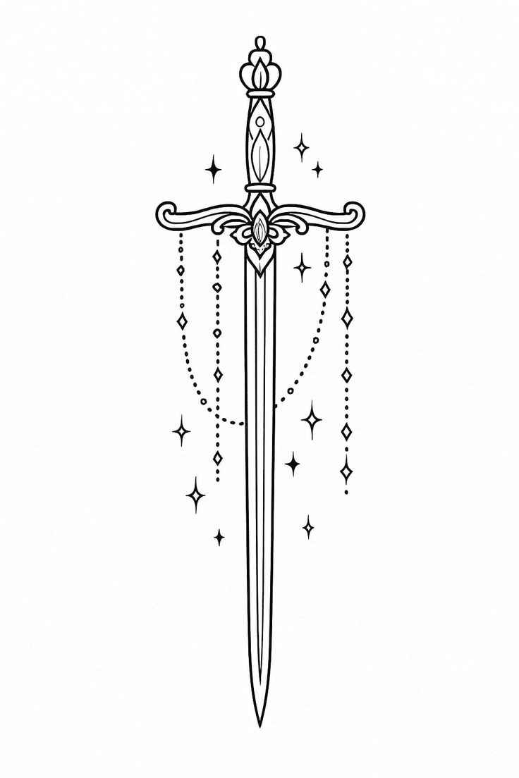 Desenho de Espada Desenho Colorir Imprimir 21