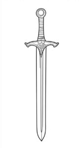 Desenho de Espada Desenho Colorir Imprimir 22