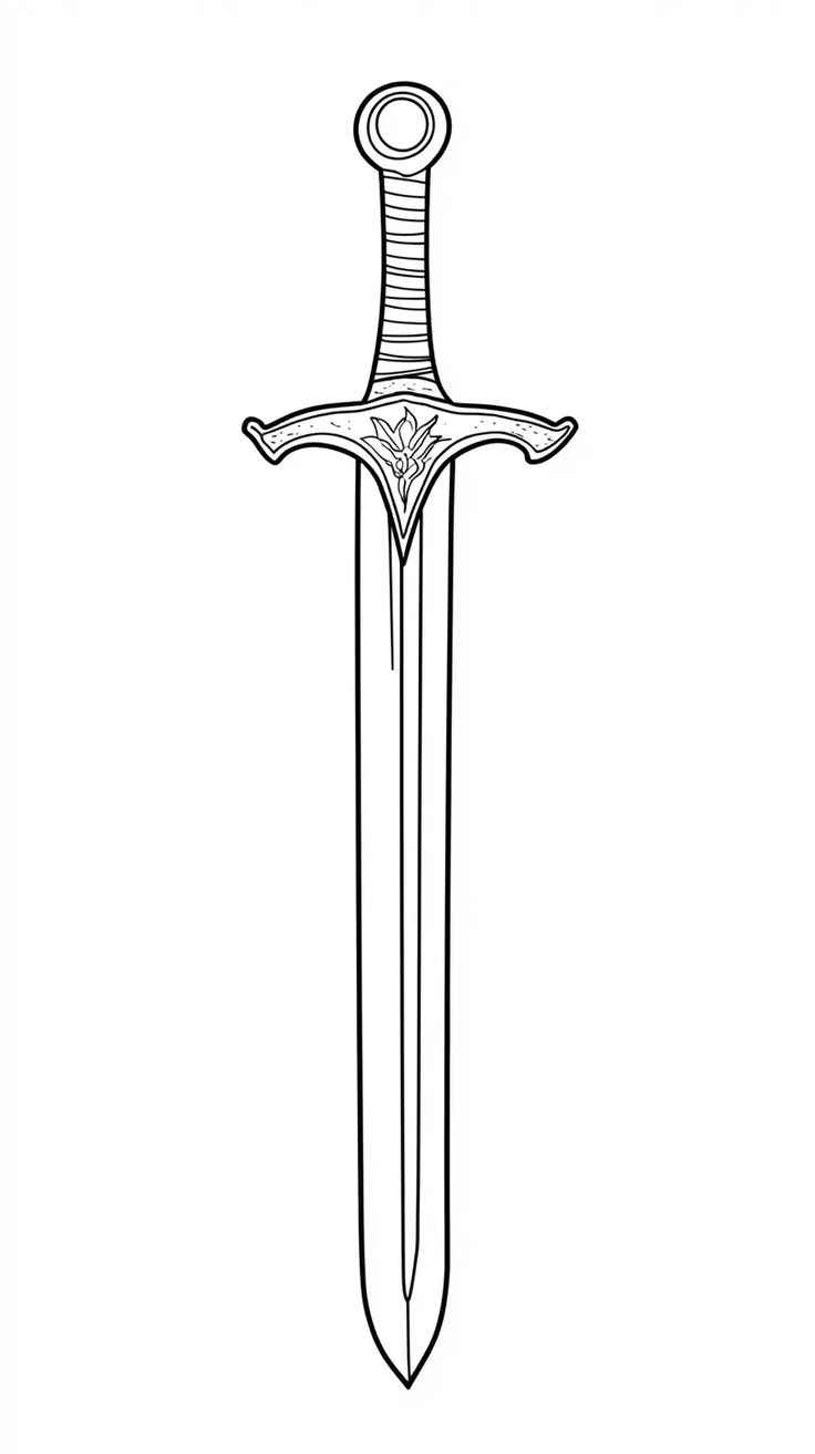 Desenho de Espada Desenho Colorir Imprimir 22