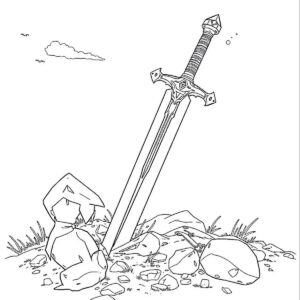 Desenho de Espada Desenho Colorir Imprimir 24