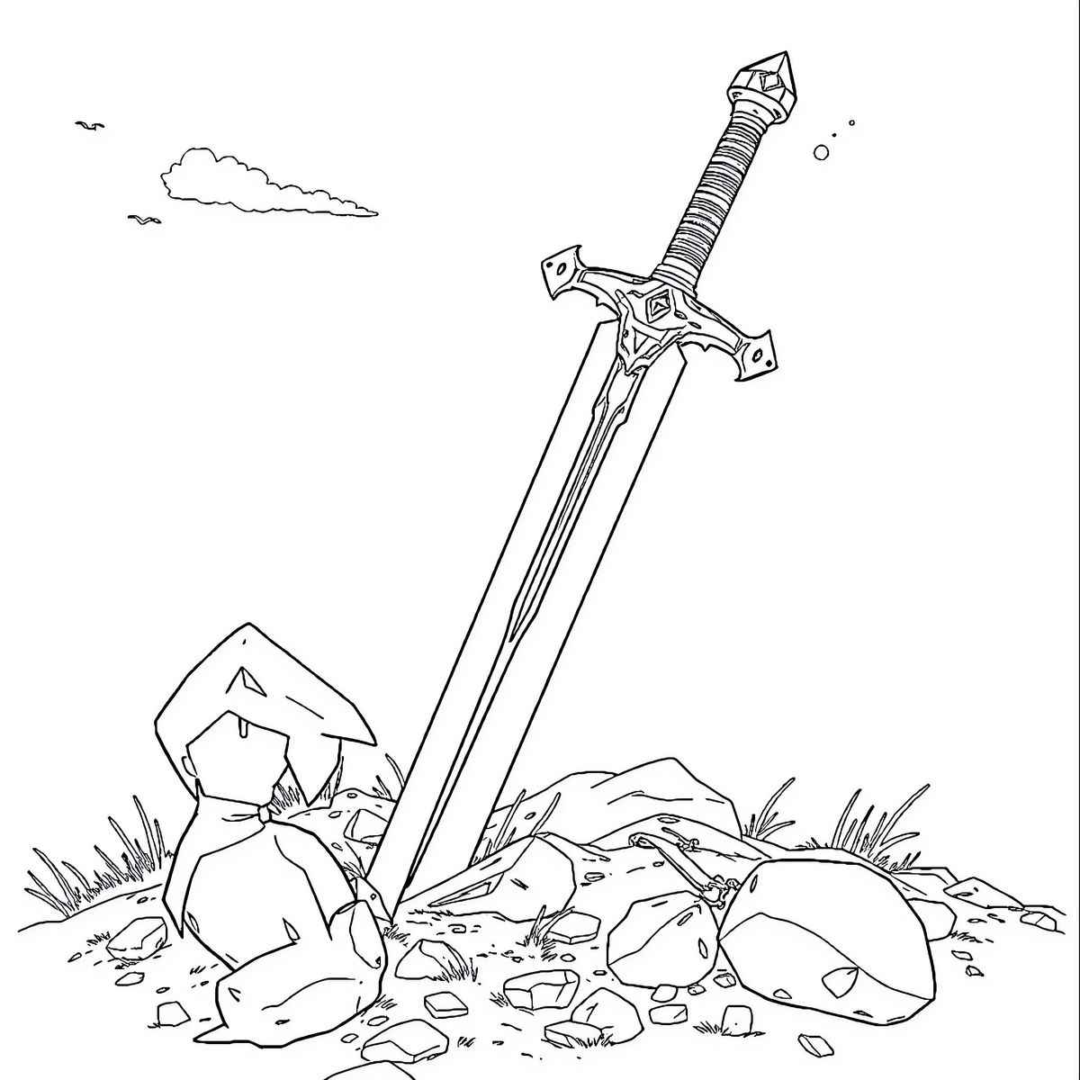 Desenho de Espada Desenho Colorir Imprimir 24