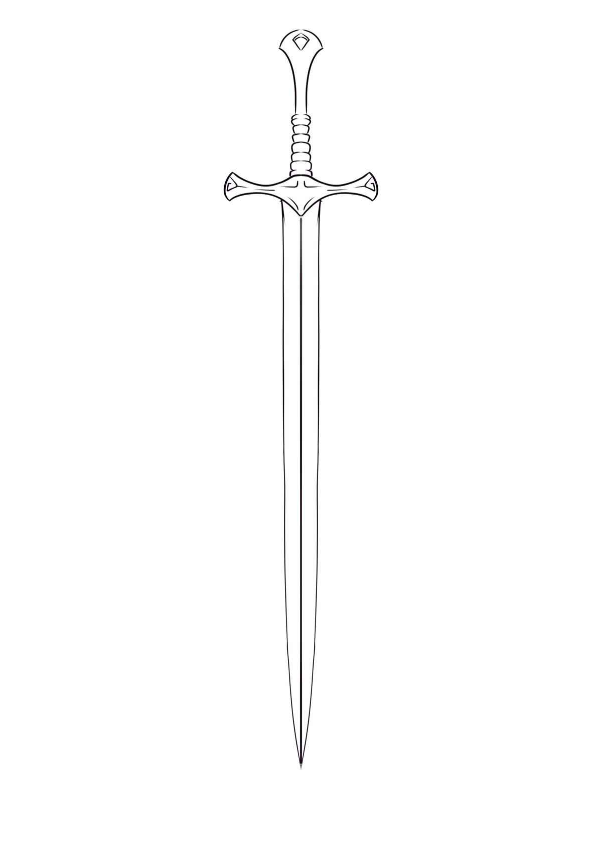 Desenho de Espada Desenho Colorir Imprimir 26