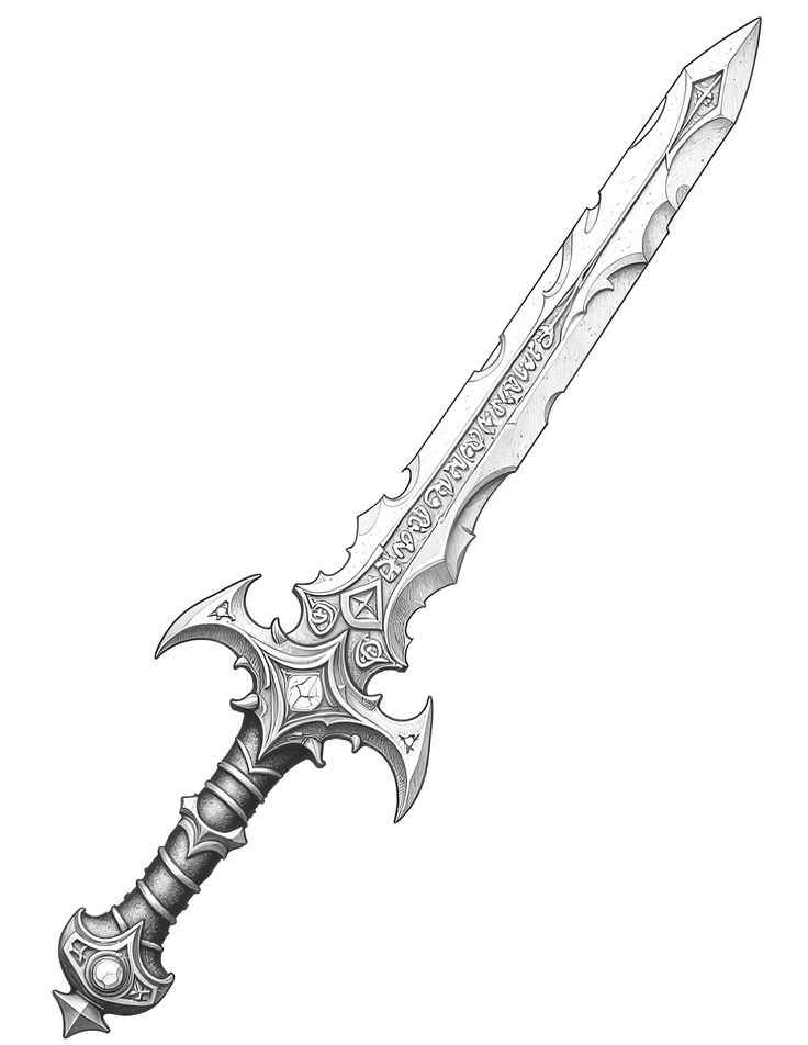 Desenho de Espada Desenho Colorir Imprimir 27