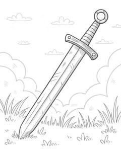 Desenho de Espada Desenho Colorir Imprimir 36