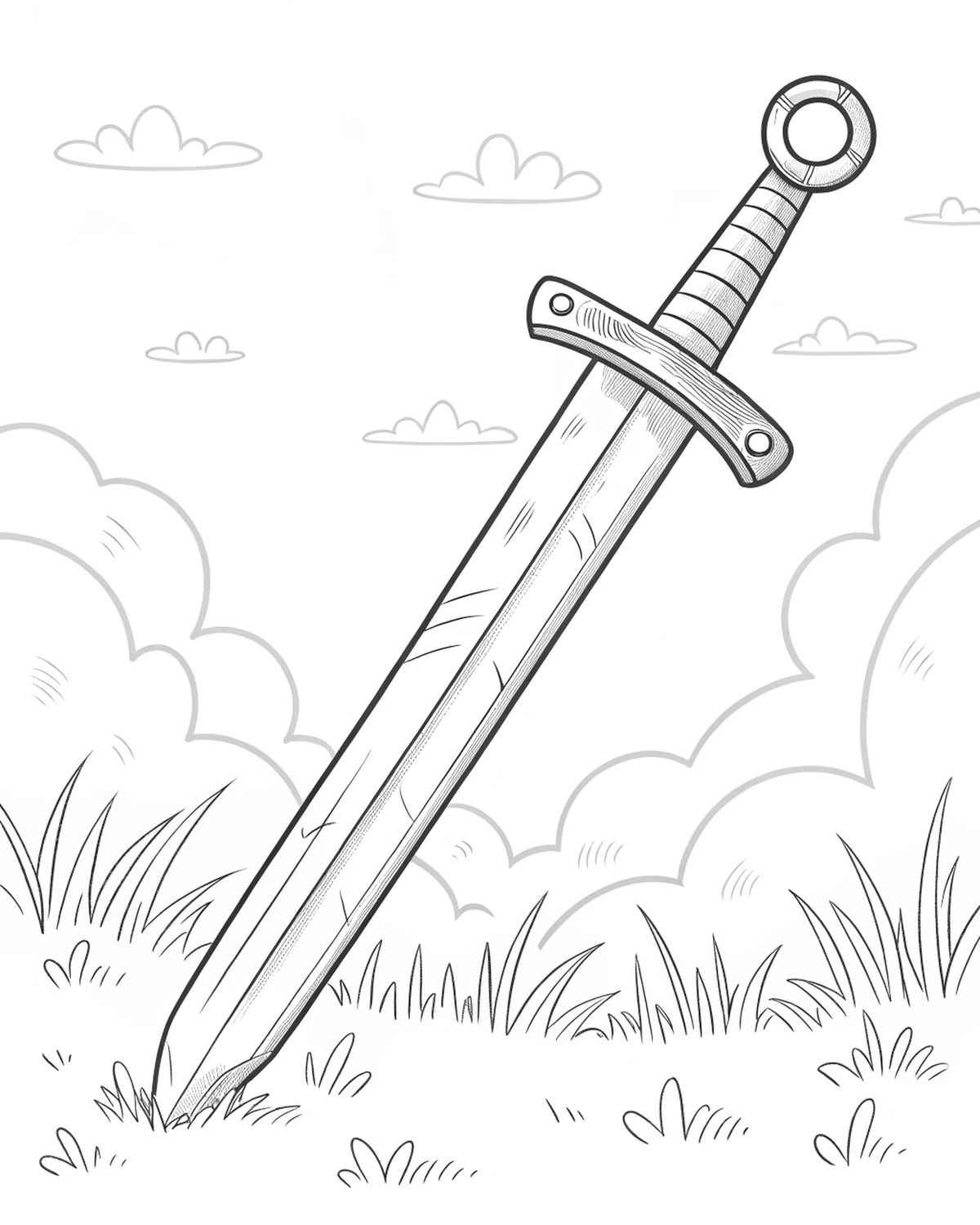 Desenho de Espada Desenho Colorir Imprimir 36