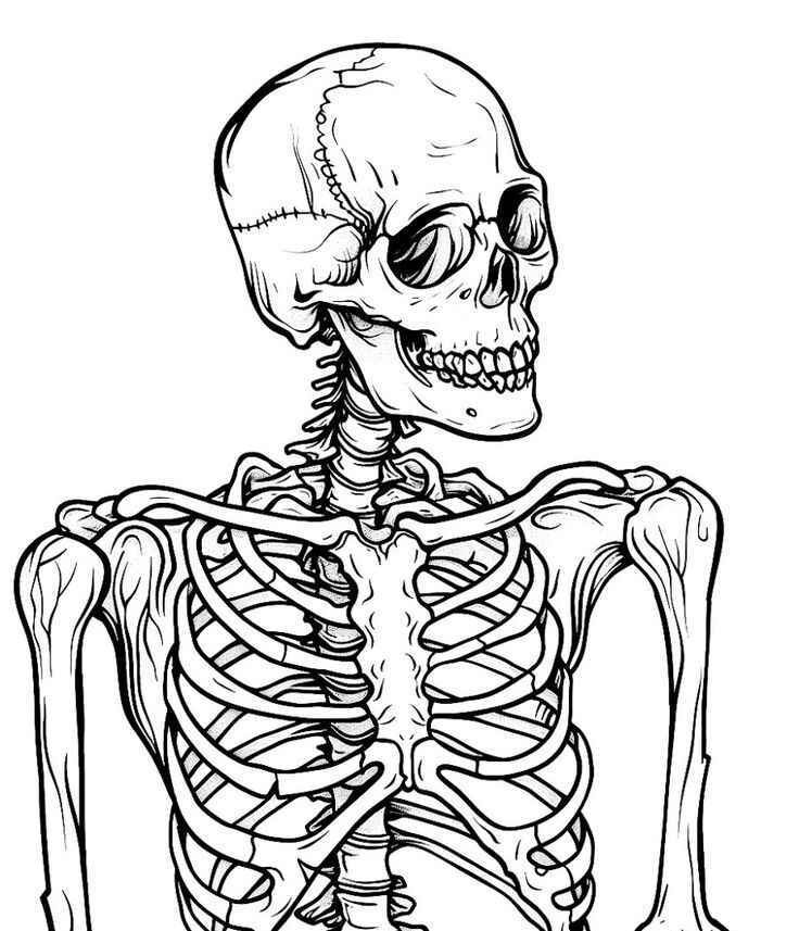 Desenho de Esqueleto Desenho Colorir Imprimir 04