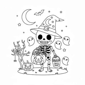 Desenho de Esqueleto Desenho Colorir Imprimir 32