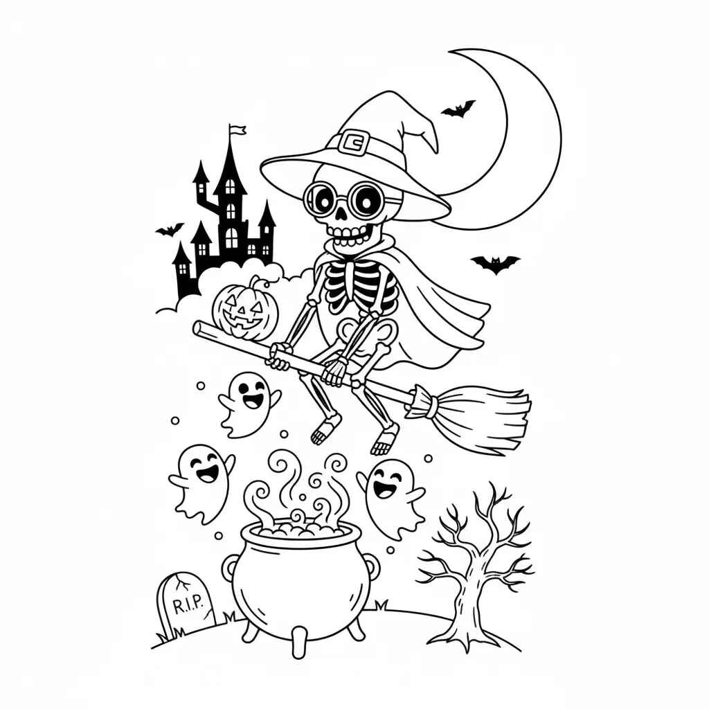 Desenho de Esqueleto Desenho Colorir Imprimir 33