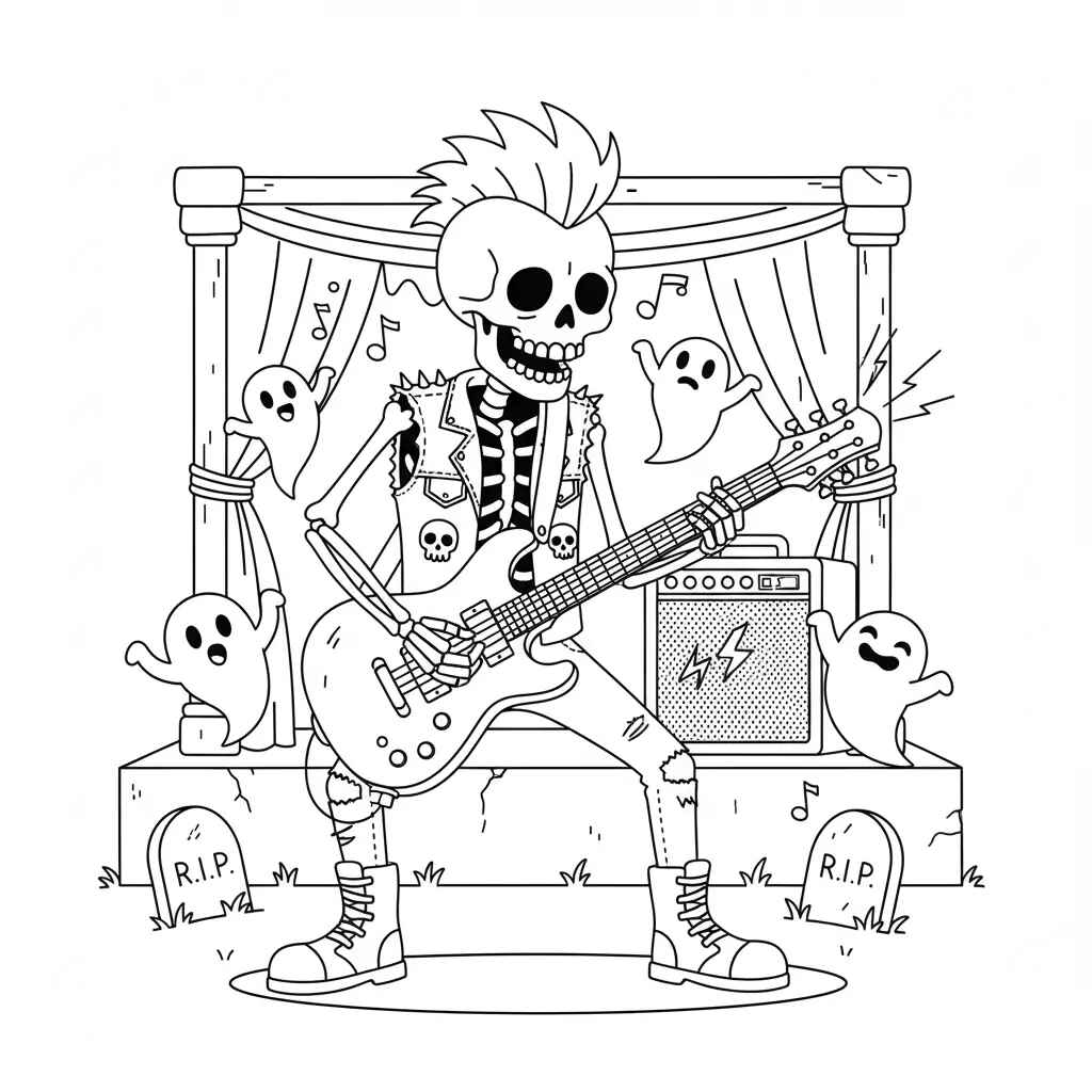 Desenho de Esqueleto Desenho Colorir Imprimir 36