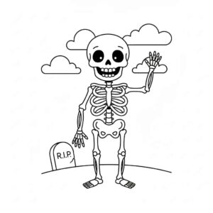 Desenho de Esqueleto Desenho Colorir Imprimir 37