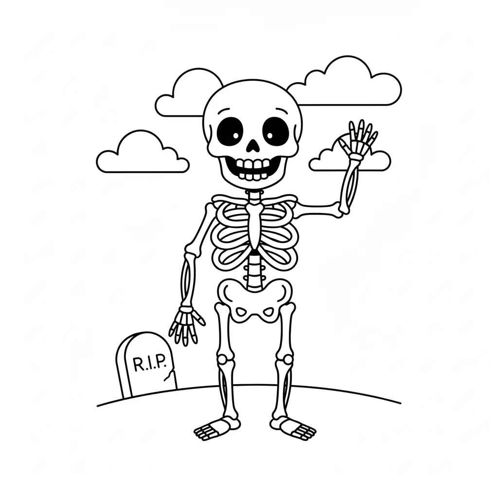 Desenho de Esqueleto Desenho Colorir Imprimir 37