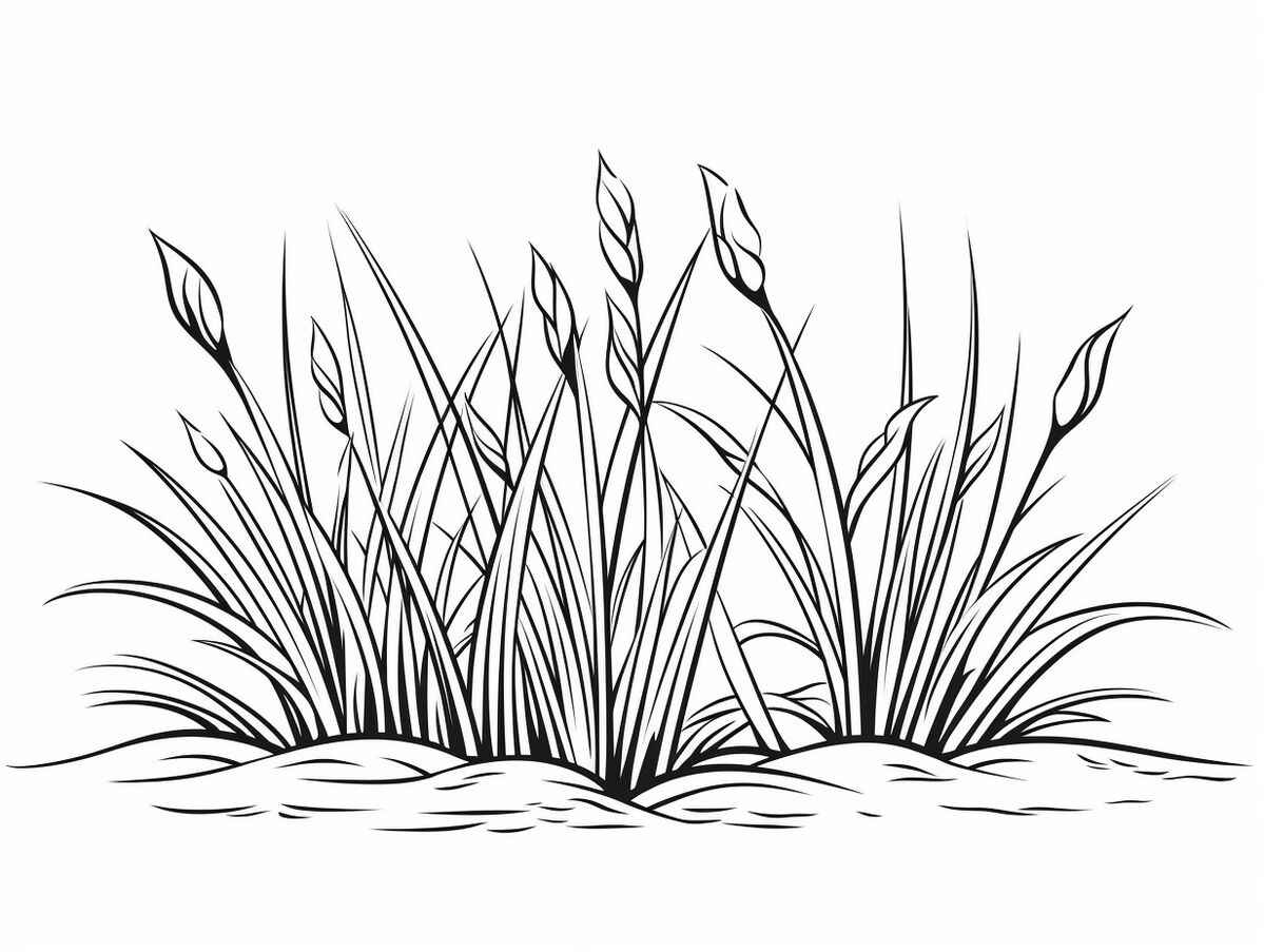 Desenho de Grama Desenho Colorir Imprimir 04