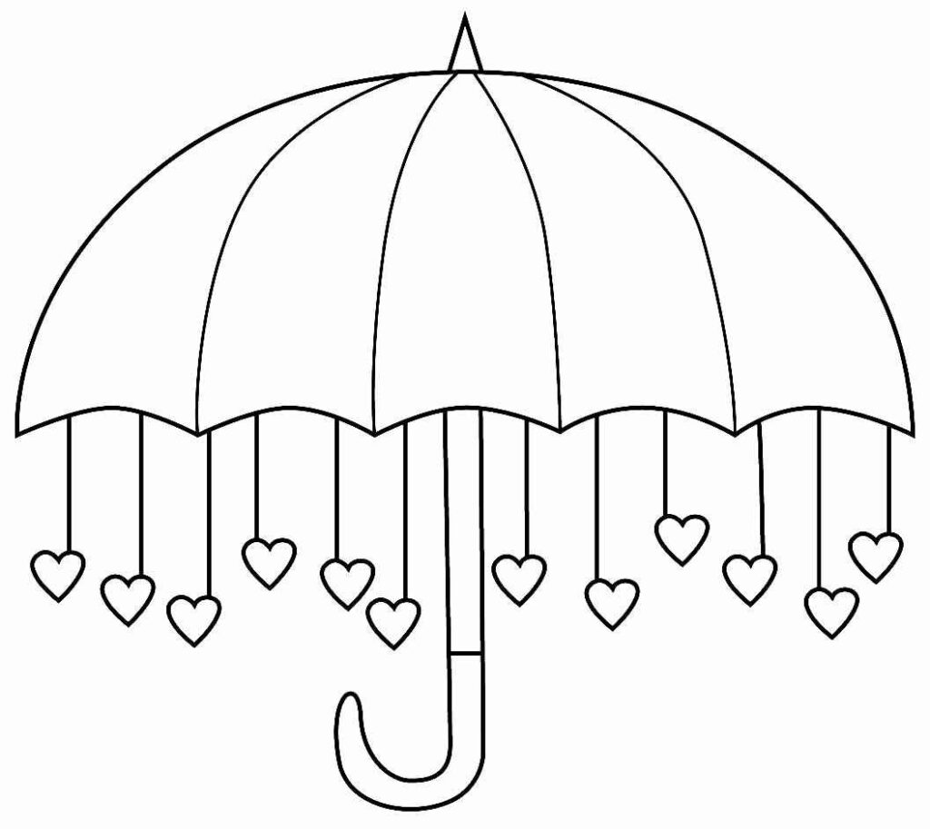 Desenhos de Guarda-Chuva para Imprimir e Colorir