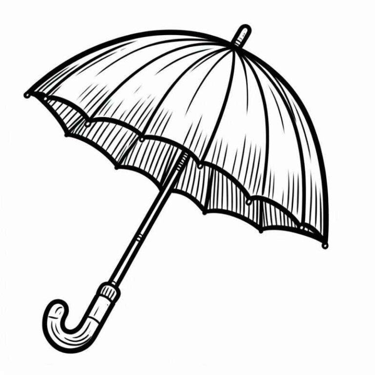 Desenhos de Guarda-Chuva para Imprimir e Colorir