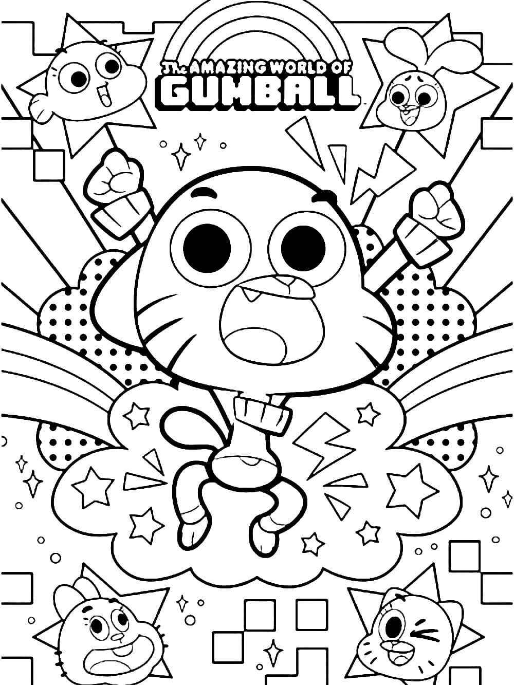 Desenho de Gumball Desenho Colorir Imprimir 09