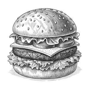 Desenho de Hamburguer Desenho Colorir Imprimir 04