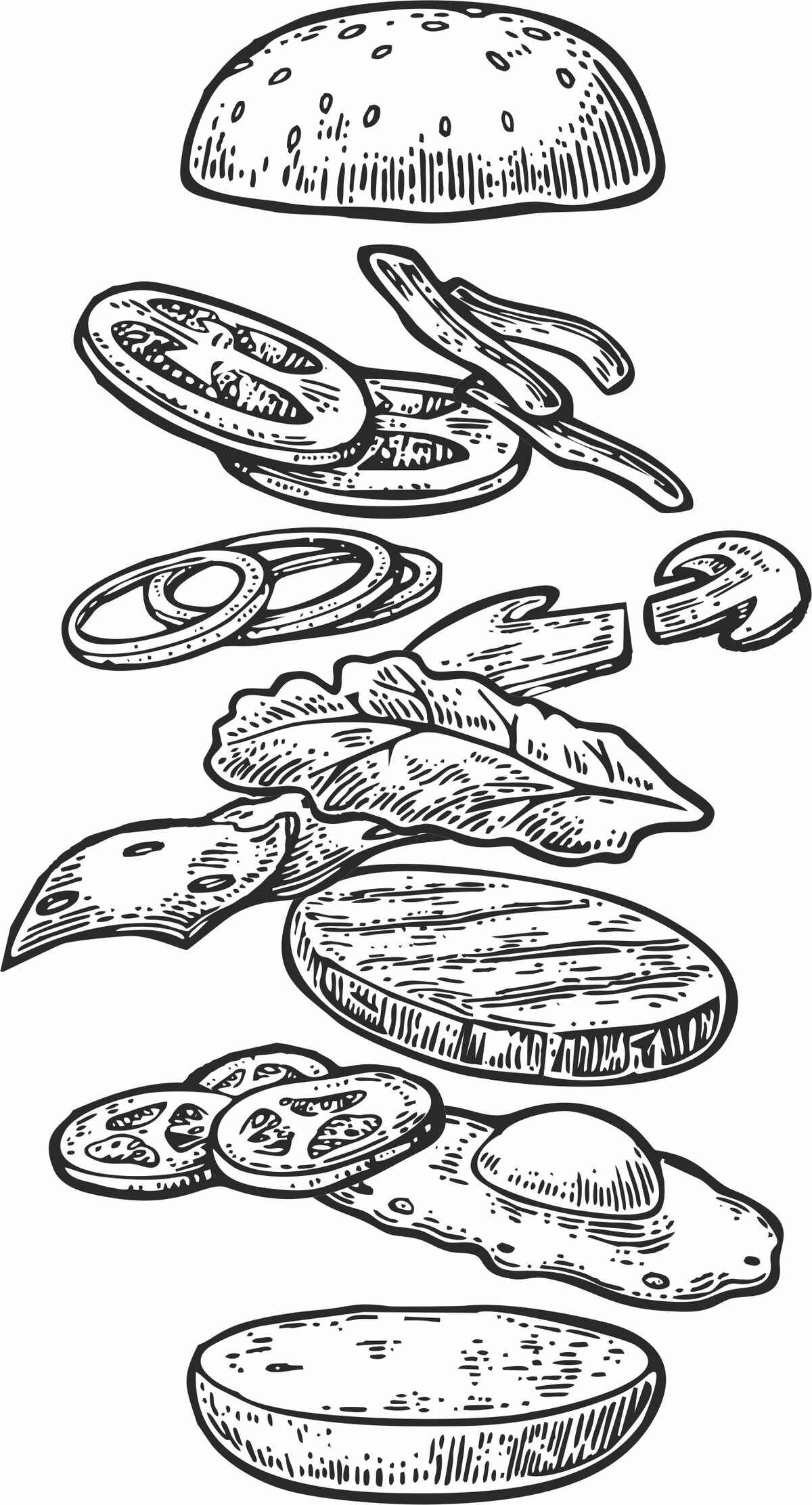 Desenho de Hamburguer Desenho Colorir Imprimir 05